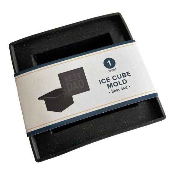 NEW "Best Dad" LG ICE CUBE MOLD 3"x2" Silicone Rubber Ice Tray Just Add Water - Picture 2 of 7